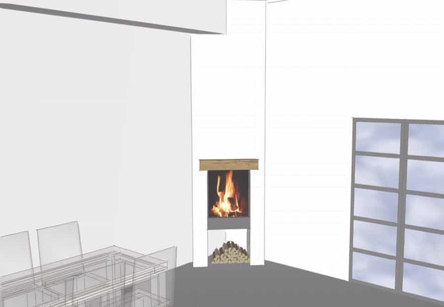 Maatwerk inzethaard in bestaande open haard